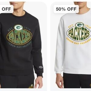 2 New NFL BOSS Black & White Mens Medium Crewneck Sweater